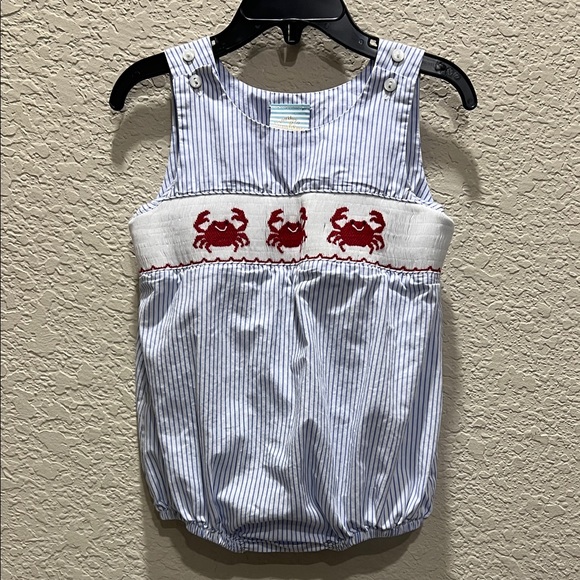 Southern Sunshine Other - Southern Sunshine crab embroidered bubble size 18M